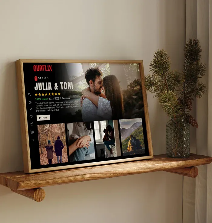 Custom Valentine Movie Photo Frame with Your Love Story