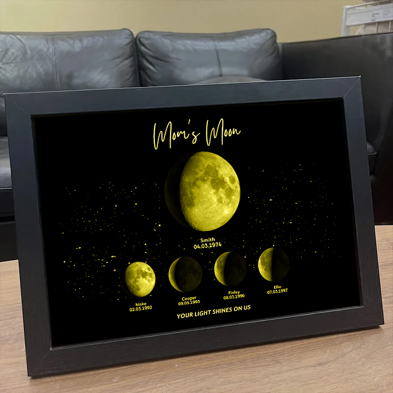 Custom Moon Night Sky Print Family Gift,Mother's Day Gift
