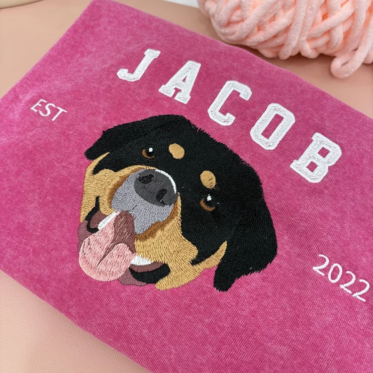 Embroidered Custom Pet Sweatshirt, Pet Vintage Sweatshirt T-Shirt