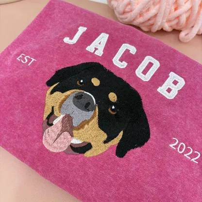 Embroidered Custom Pet Sweatshirt, Pet Vintage Sweatshirt T-Shirt