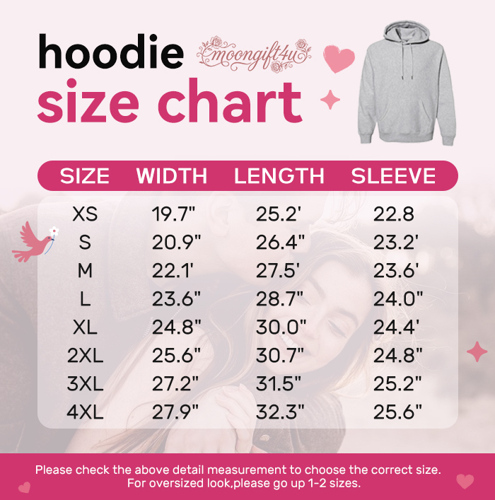 Custom Couple Photo Outline Center Embroidered T-Shirt Sweatshirt Hoodie