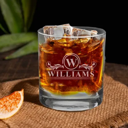 Cigar Tray and Whiskey Glass Holder - Personalized Wood Ashtray and Custom Bourbon Glass Holder Gift Set