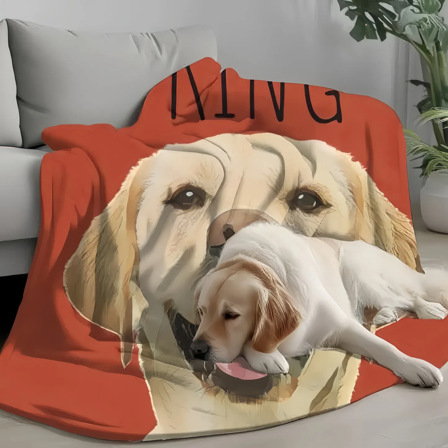 Custom Christmas Pet Blanket - Personalized Cartoon Dog Photo Blanket Customizable Photo Blanket with Text