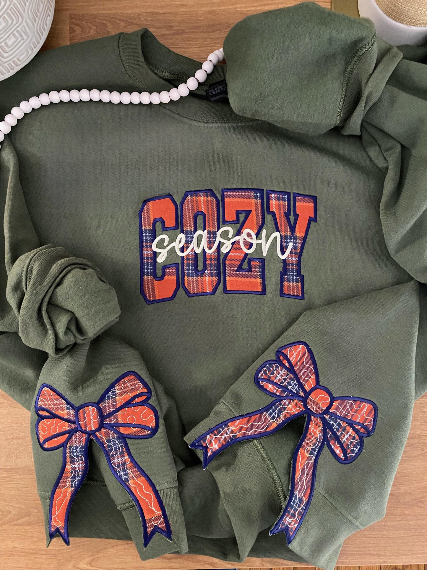 Cozy Season Side Bow Cut-Out Sweatshirt | Plaid Fall Pullover |Trendy Coquette Bow | Cozy Season | Plaid Side Bow | Bow Cut-Out Sweatshirt |