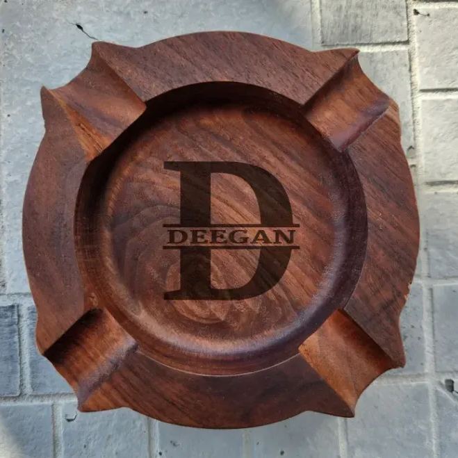 Personalized Name Walnut Cigar Ash Tray
