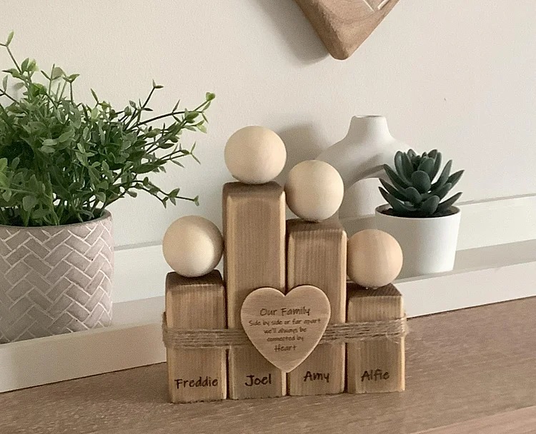 Custom Wooden Ornament, Handmade Wooden Family Tree Gift for Birthday, Anniversary, New Baby