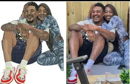 With Facial Details Couples Embroidered Photo Sweatshirt/Hoodie/T-shirt