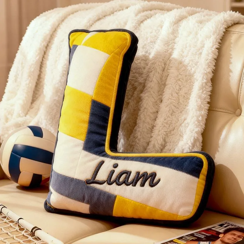 Custom Volleyball Letter-Shaped Christmas Pillow Specially Designed For Sports Fans