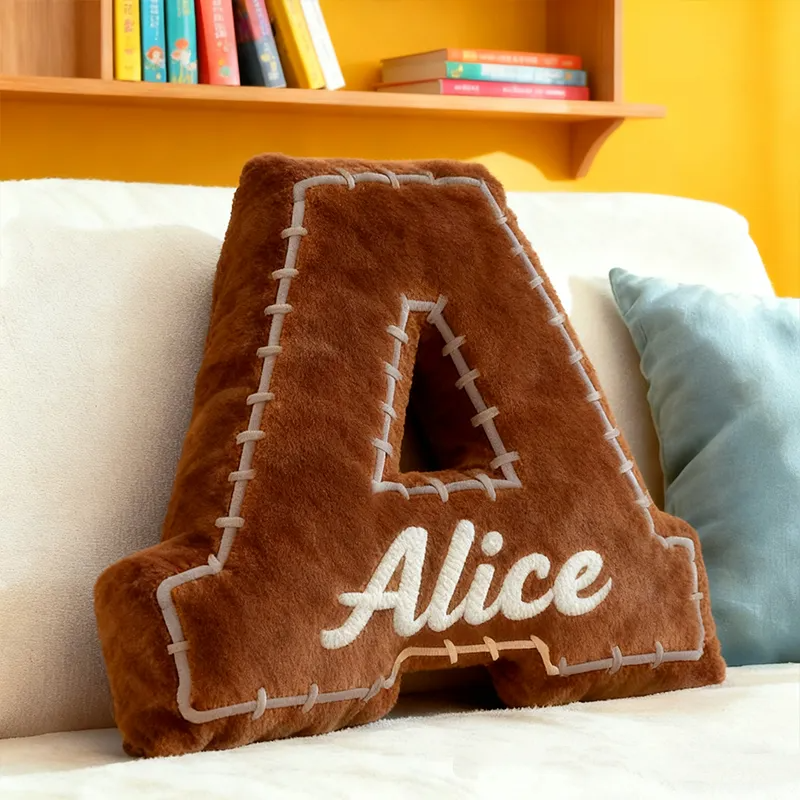 Custom Football Letter Shaped Pillow Perfect Gift For Sports Enthusiasts