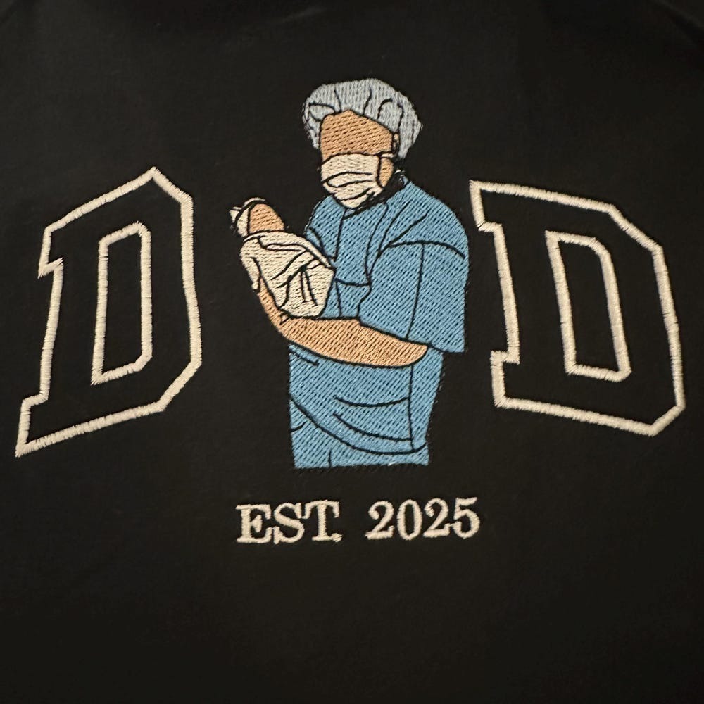 Custom Photo Embroidered Sweatshirt & T-Shirt for DAD PAPA