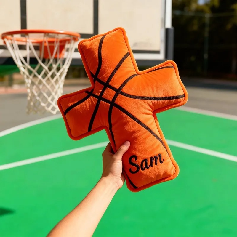 Custom 3d Printed Basketball Cross Pillow A Christian Sports Gift