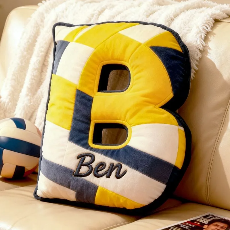 Custom Volleyball Letter-Shaped Christmas Pillow Specially Designed For Sports Fans