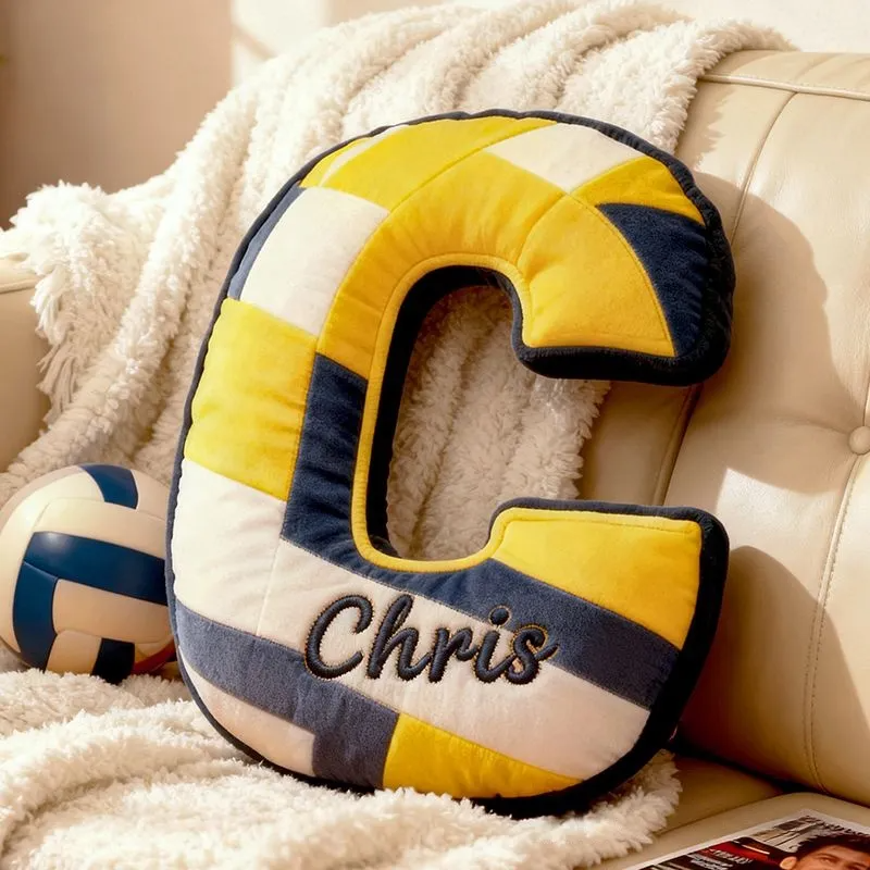Custom Volleyball Letter-Shaped Christmas Pillow Specially Designed For Sports Fans