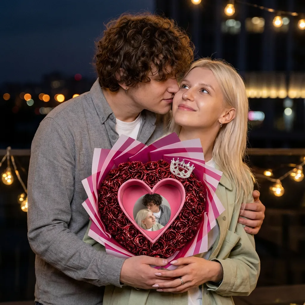 Everlasting Glitter Roses With Photo - Burnaway Edition