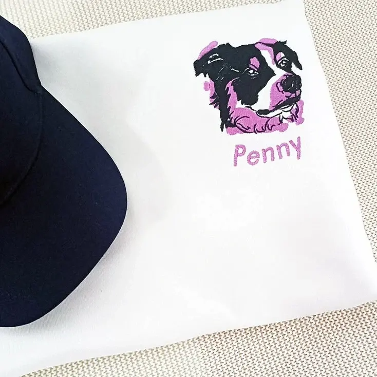 Custom Pet Photo Graffiti Style Embroidered Sweatshirts, Hoodies, T-shirts