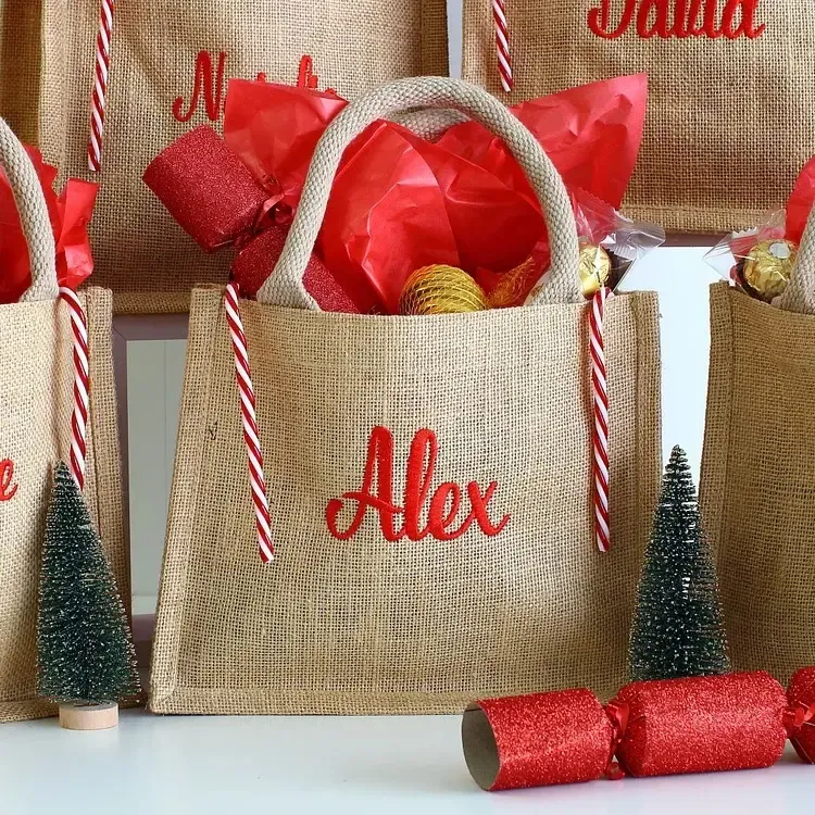 Personalised Luxury Embroidered Christmas Gift Party Bag