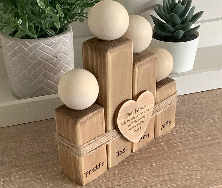 Custom Wooden Ornament, Handmade Wooden Family Tree Gift for Birthday, Anniversary, New Baby