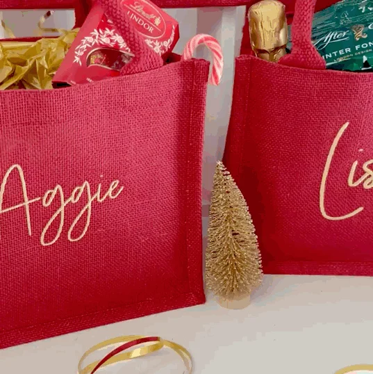 Personalised Luxury Embroidered Christmas Gift Party Bag