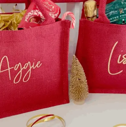 Personalised Luxury Embroidered Christmas Gift Party Bag