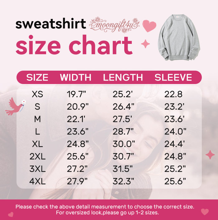 Custom Couple Photo Outline Center Embroidered T-Shirt Sweatshirt Hoodie