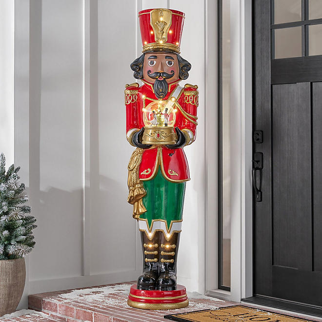 💥Last Day Clearance🎄Methtmber's Mathtrk 6' Pre-Lit Musical Grand Nutcracker with Snowglobe
