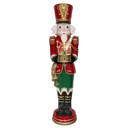 💥Last Day Clearance🎄Methtmber's Mathtrk 6' Pre-Lit Musical Grand Nutcracker with Snowglobe