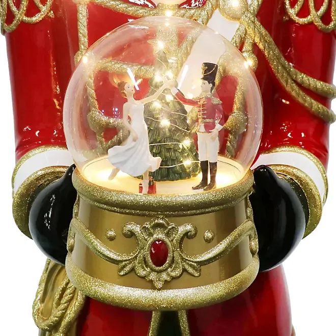 💥Last Day Clearance🎄Methtmber's Mathtrk 6' Pre-Lit Musical Grand Nutcracker with Snowglobe