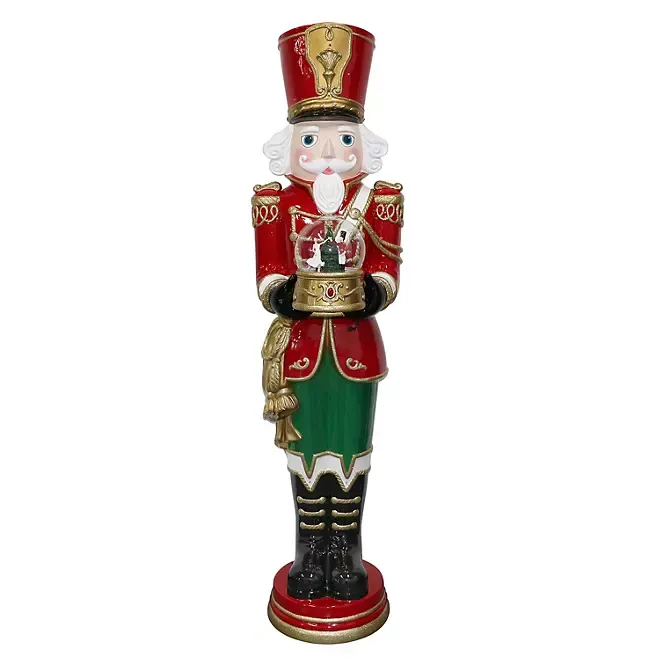 💥Last Day Clearance🎄Methtmber's Mathtrk 6' Pre-Lit Musical Grand Nutcracker with Snowglobe