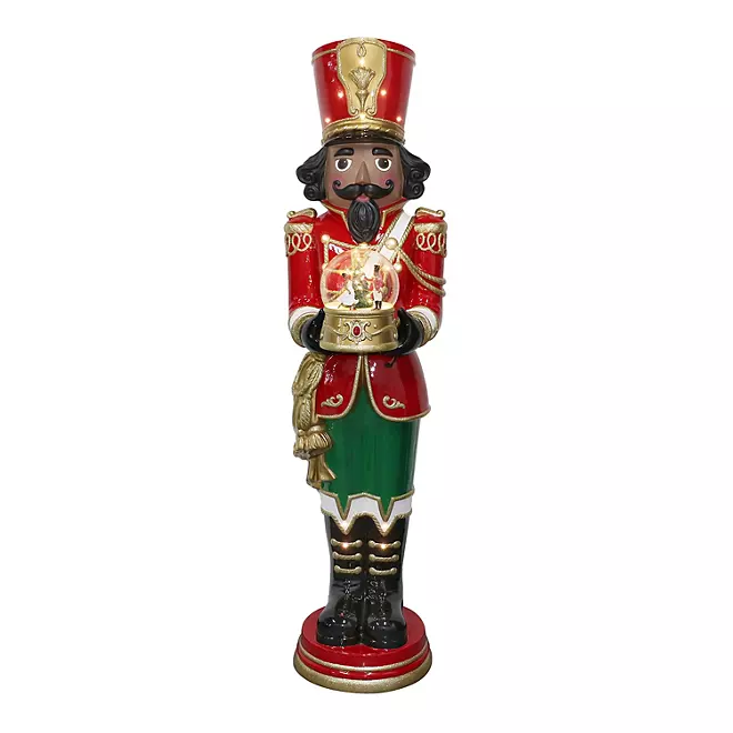 💥Last Day Clearance🎄Methtmber's Mathtrk 6' Pre-Lit Musical Grand Nutcracker with Snowglobe