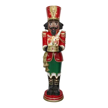 💥Last Day Clearance🎄Methtmber's Mathtrk 6' Pre-Lit Musical Grand Nutcracker with Snowglobe