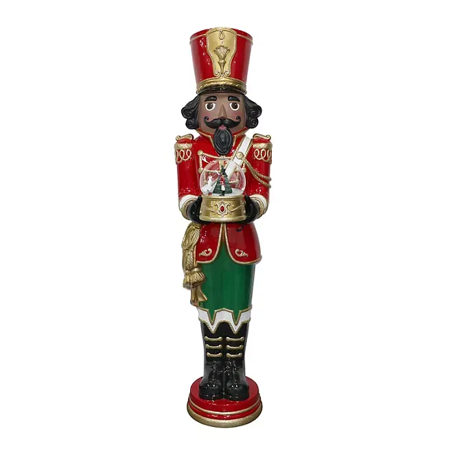 💥Last Day Clearance🎄Methtmber's Mathtrk 6' Pre-Lit Musical Grand Nutcracker with Snowglobe