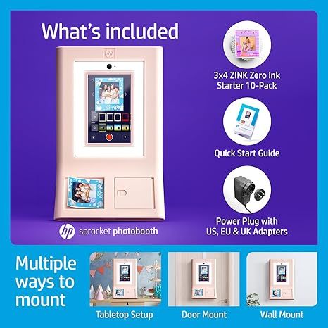 HthtP Sprocket Photo Booth Machine Instant Color Photo Printer