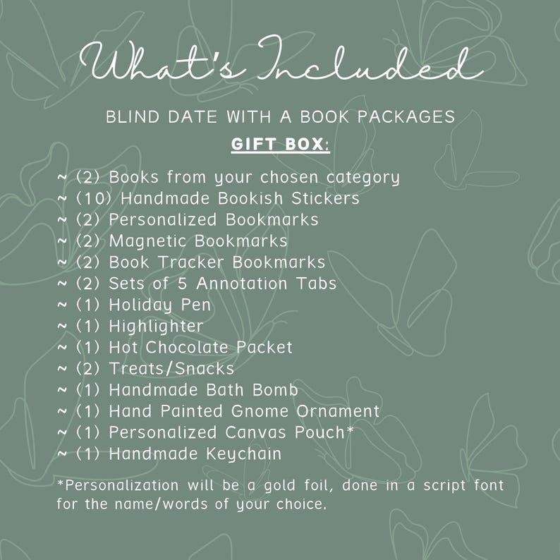 Blind Date With a Book, Holiday Aesthetic, Personalized Bookish Gifts for Readers, Christmas Book Lover Gift, Dark Romance, Booktok