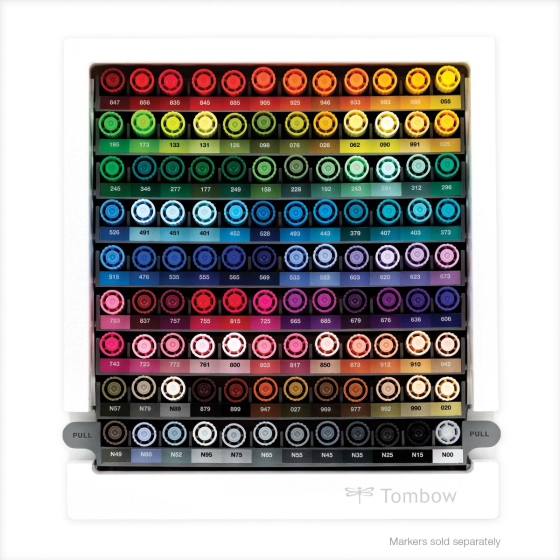 Marker Desktop Organizer With 108 Tomthtbow Dual Brush Pens