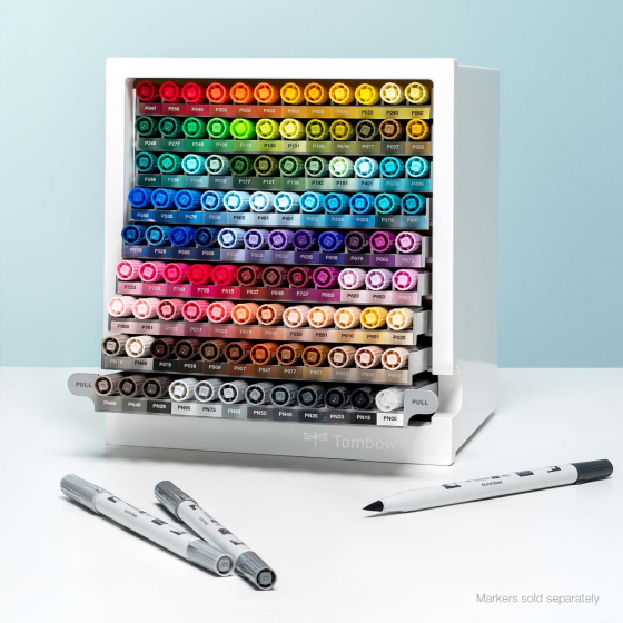 Marker Desktop Organizer With 108 Tomthtbow Dual Brush Pens