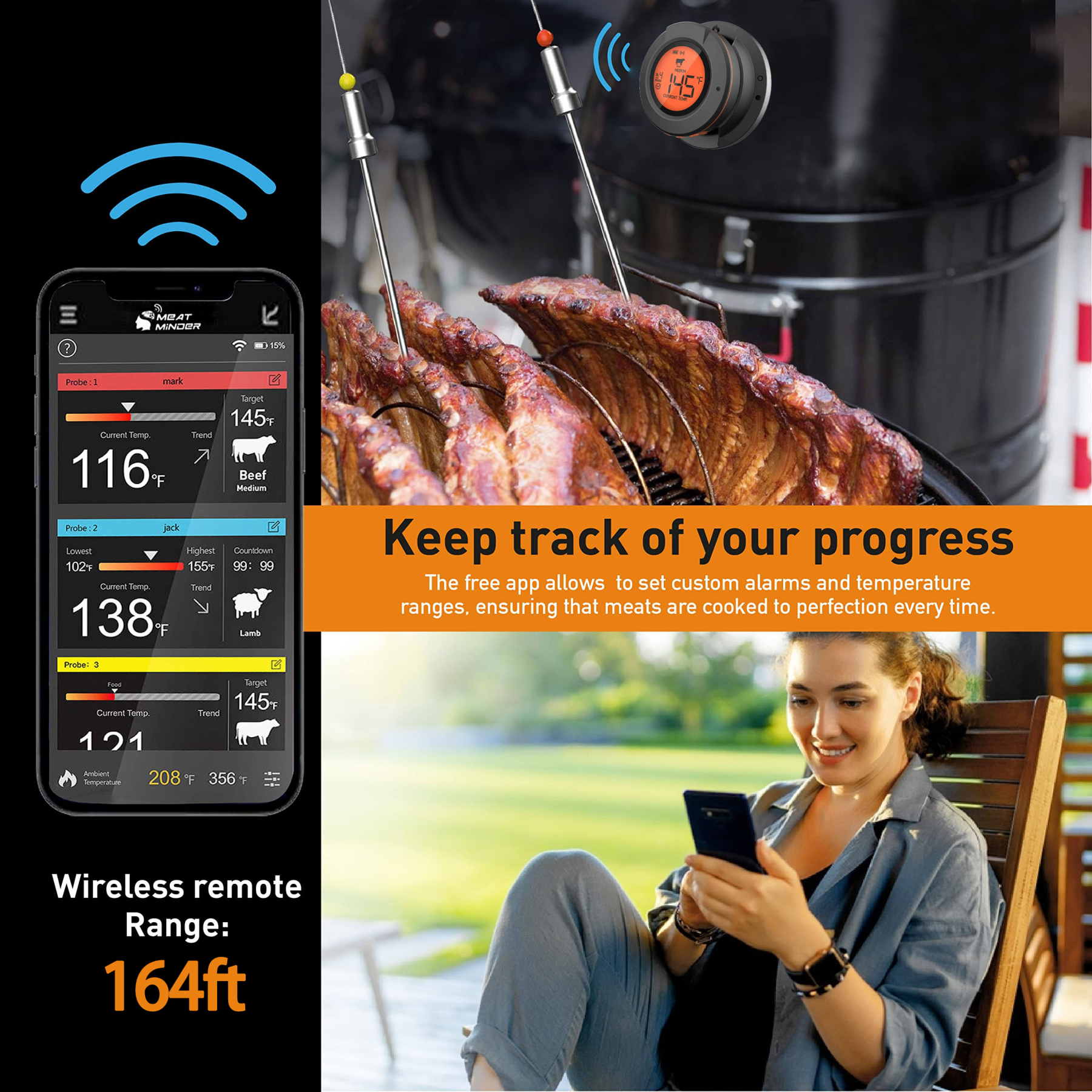 Smart BBQ Grill Themometer