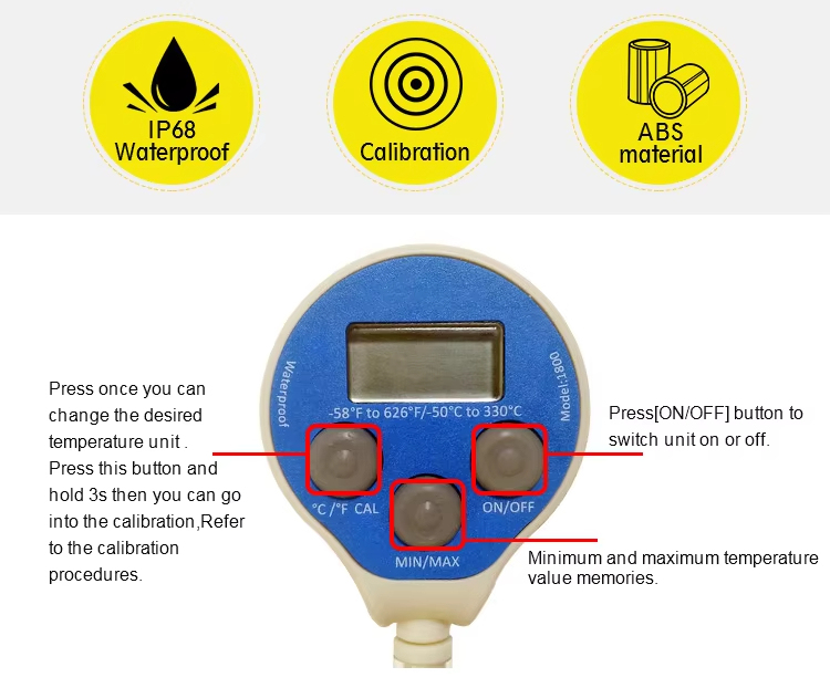 IP68 Waterproof Digital Thermometer