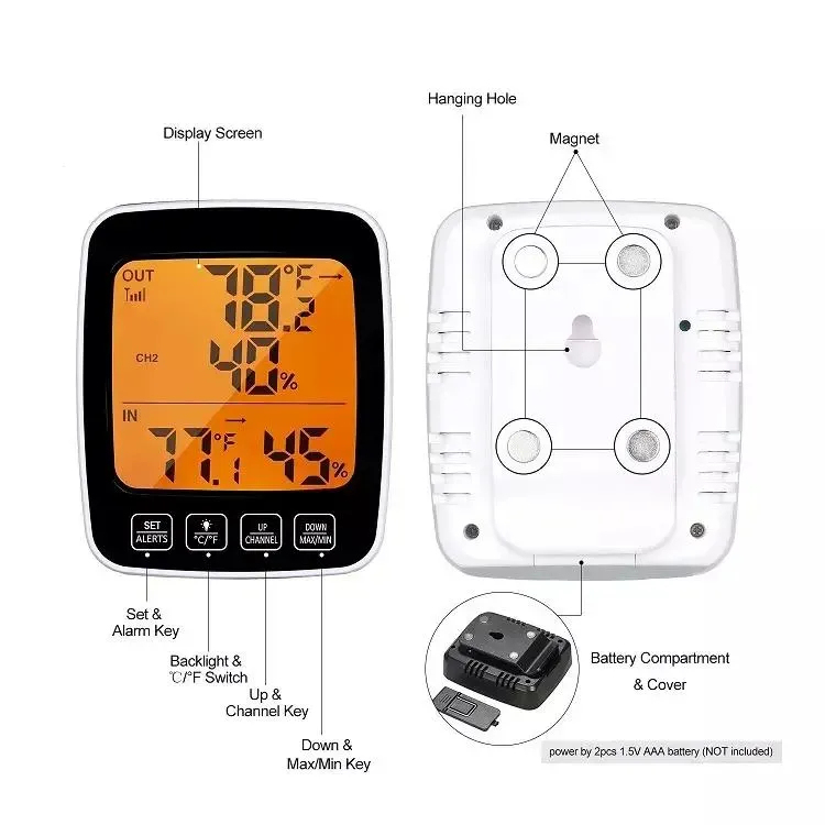 Refrigerator Thermometer, Wireless Indoor Outdoor Freezer Thermometer