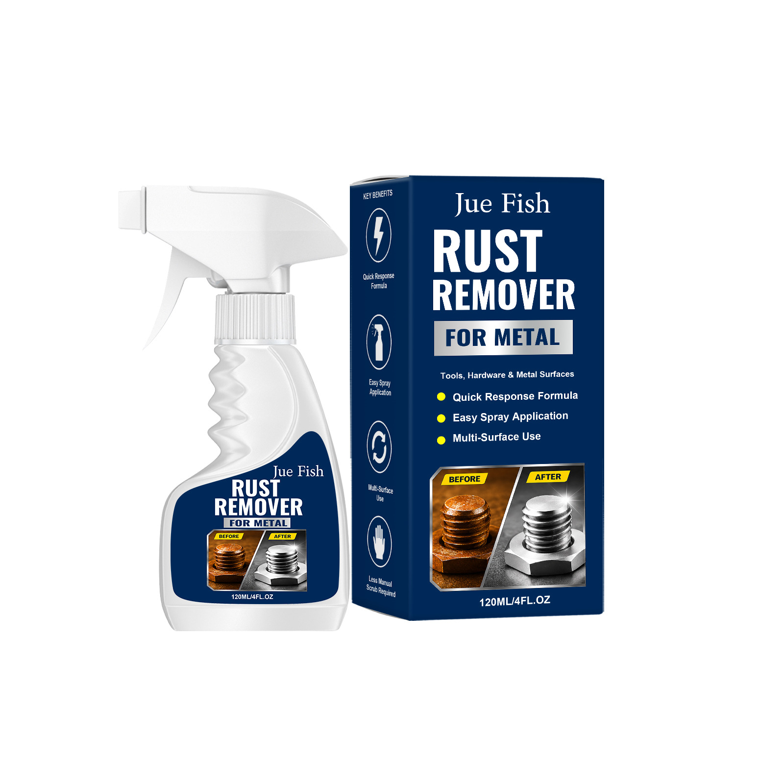 [Removes Surface Rust in 3 Seconds] Household Hardware Rust Remover and Cleaner