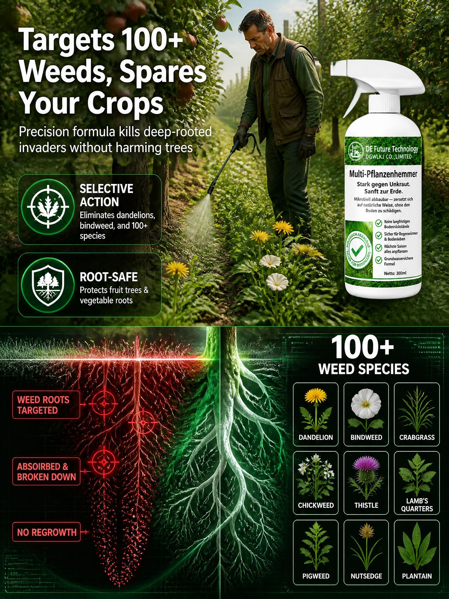 Fast-Acting Weed & Bamboo Removal Spray, 1 Application, 5 Years Weed-Free!