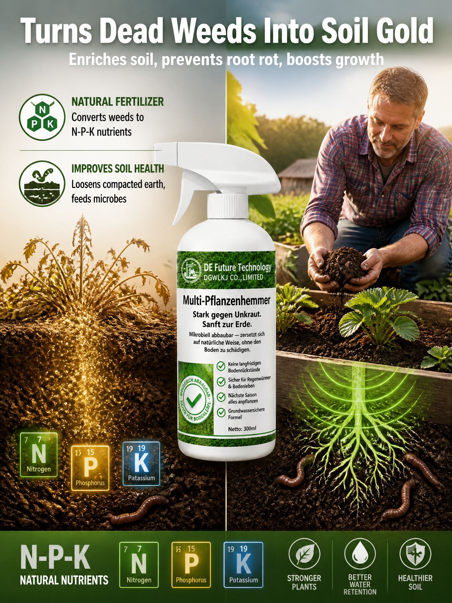 Fast-Acting Weed & Bamboo Removal Spray, 1 Application, 5 Years Weed-Free!