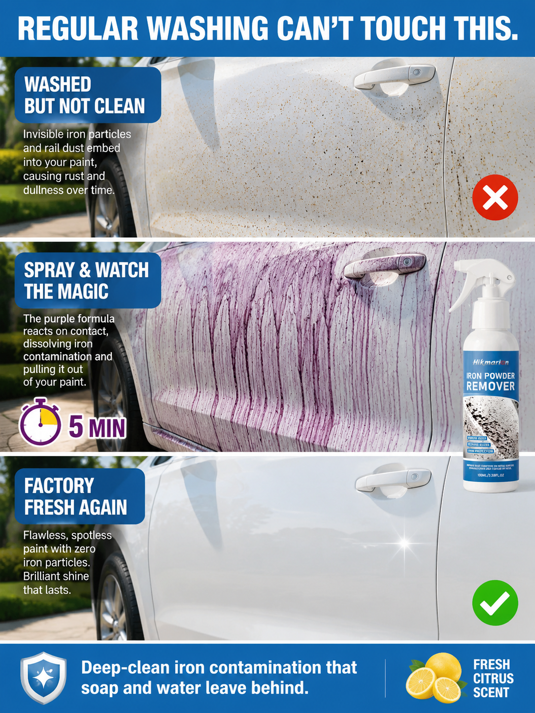 3-Second Rust Remover Spray, 50-Year Anti-Rust, Non-Toxic No Scrubbing