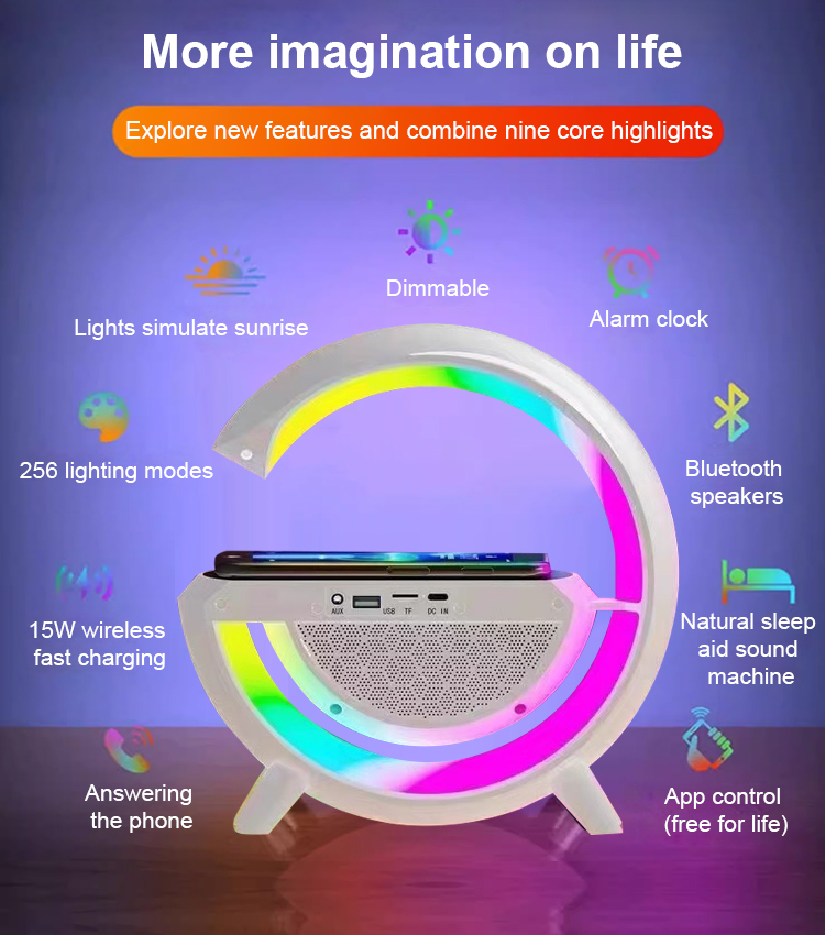 Smart Bluetooth ambient light wireless charging speaker