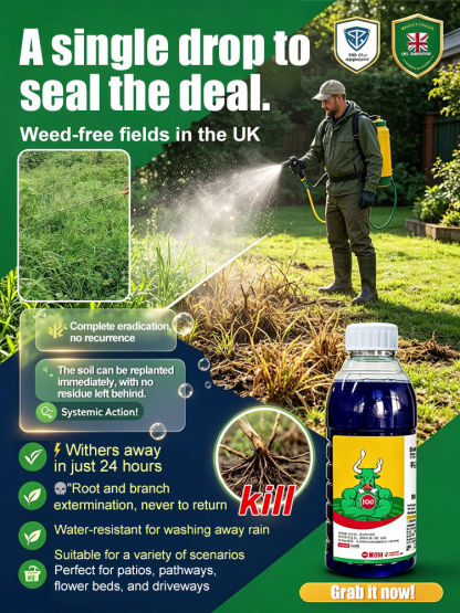 Heavy-Duty Weed Killer: 100% Glyphosate-Free, Root Rot in 7 Days, 5-Year Weed Preventio！n