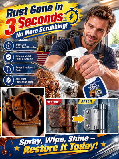 [Removes Surface Rust in 3 Seconds] Household Hardware Rust Remover and Cleaner