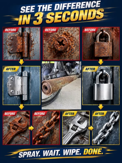 [Removes Surface Rust in 3 Seconds] Household Hardware Rust Remover and Cleaner