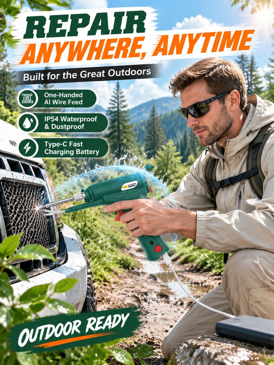 Portable 5-in-1 AI Laser Welding Gun: 3s Cutting, 5s Repair, 10s Rust Removal！