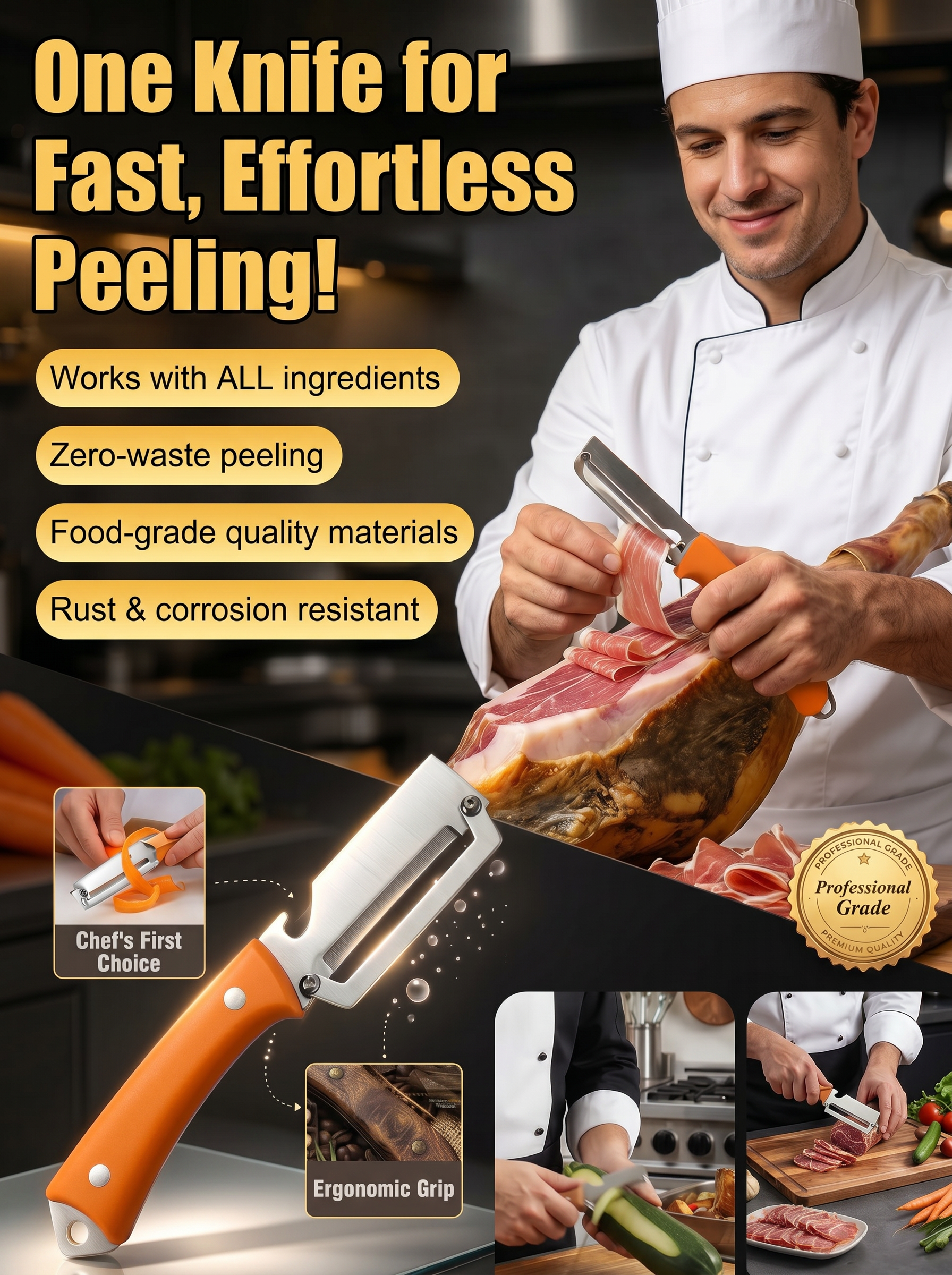 Large Stainless Steel Multipurpose Paring Knife