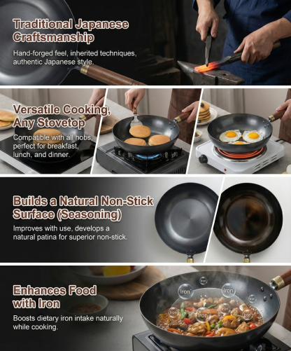 [Uncoated healthy pot] Iron-supplemented pure iron non-stick pot