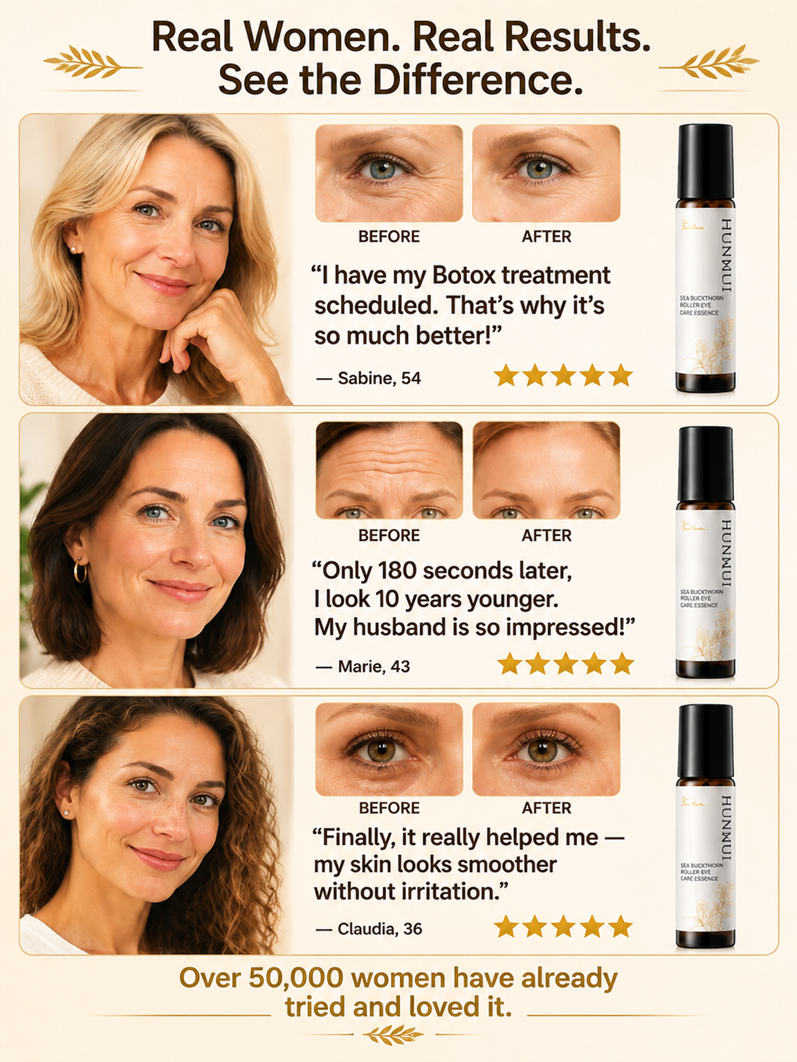 ✨ Anti-Wrinkle Eye Roller Cream | Smooths Fine Lines | Hydrates & Lifts ✨